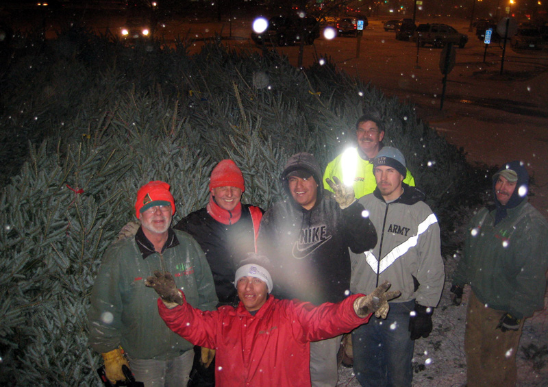 Giant snowflakes at the Christmas Tree Lot